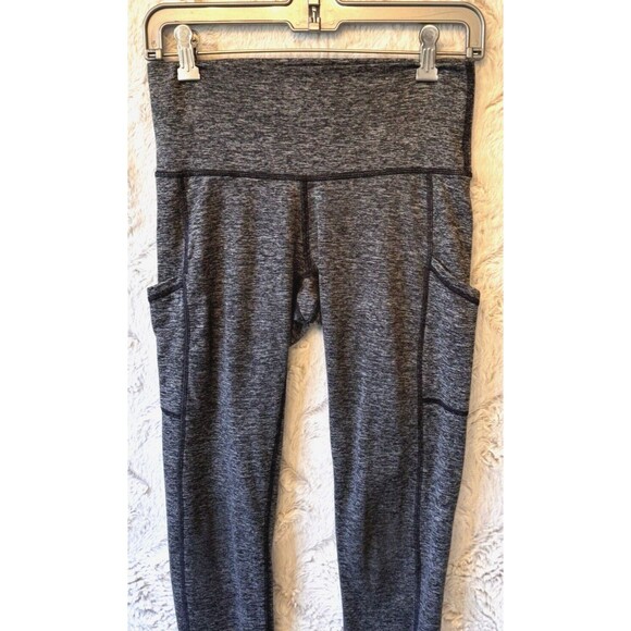 Aerie Chill Play Move Leggings Size M Dark Gray Square Front Pockets Loungewear - Picture 1 of 13